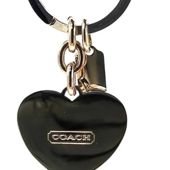 NWOT Authentic Coach Signature Blue Teal Heart Key Chain Fob - Picture 2 of 4